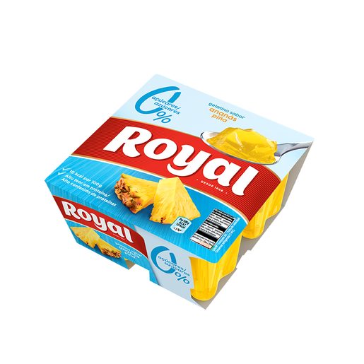 ROYAL Gelatina de Ananás Light 10 Kcal 4x100 g