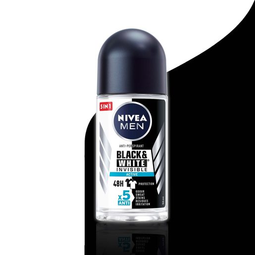 NIVEA MEN Deo Roll-On Black & White Active Men  50 ml