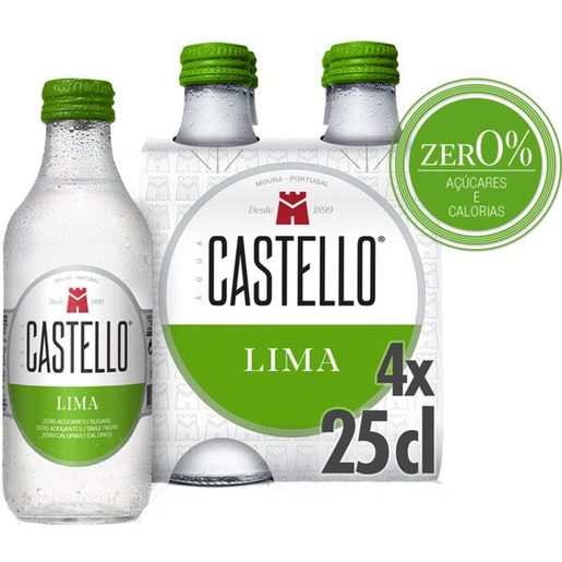 CASTELLO Água com Gás Sabor Lima 4x250 ml